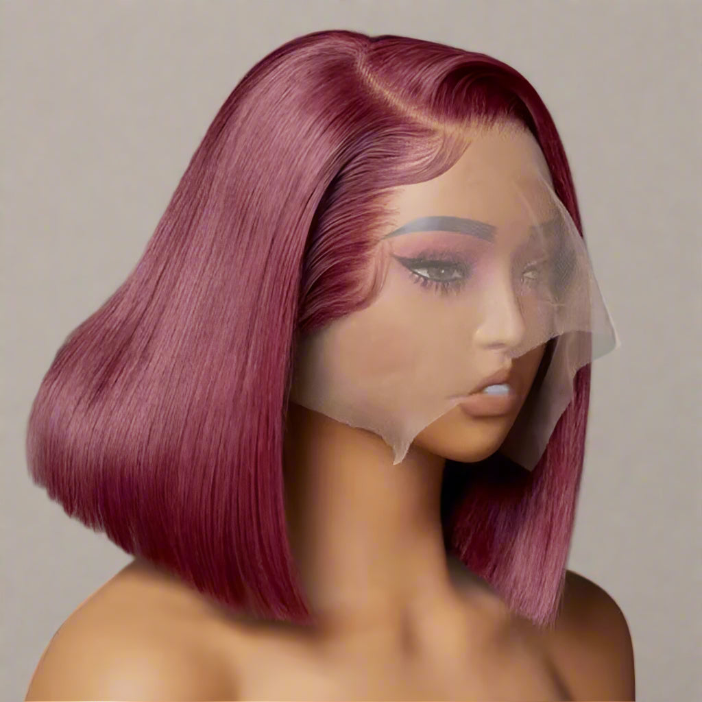 Raw Vietnamese Burgundy BoB Lace Wig