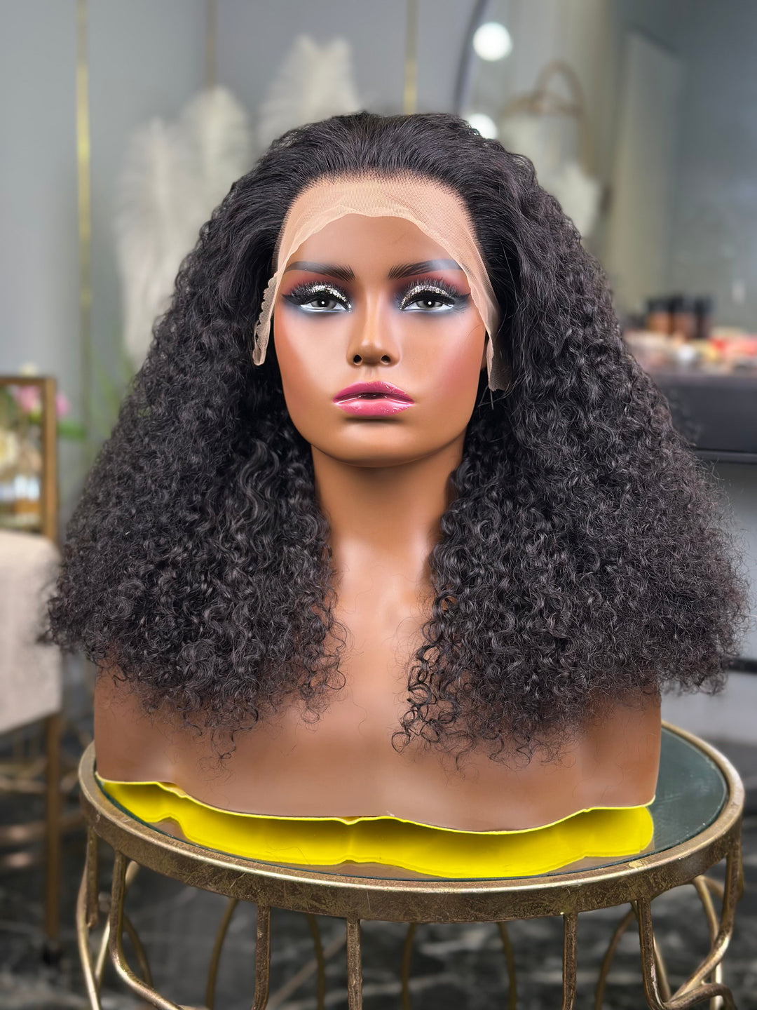 13*4 Glueless Kinky Curly Wig W/ Lace Front 20 Inch